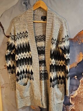 American Eagle Outfitters Heather Gray Knit Cardigan